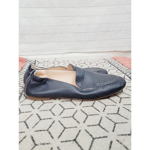 AGL Attilio Giusti Leombruni Mara Leather Sip-On Loafer Flats in Navy, sz 38.5 - Picture 1 of 16